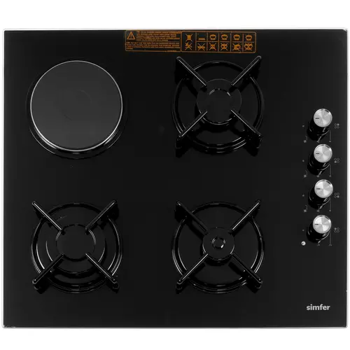 Комбинированная варочная панель Simfer H60K32B516, черная
