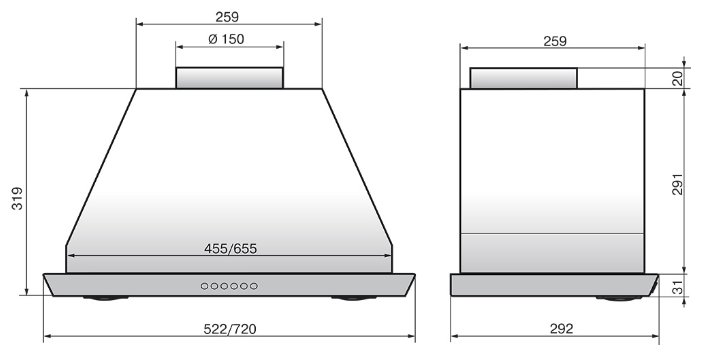 Встраиваемая вытяжка ELIKOR Врезной блок S4 650 эп 60 нержавейка, серебристый