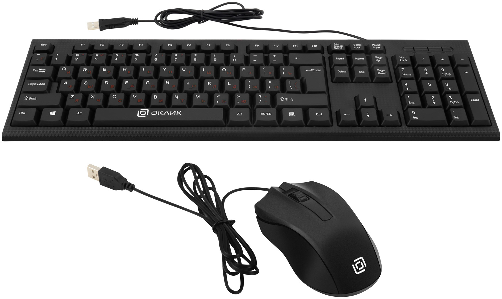Клавиатура+мышь Oklick 620M клав:черный мышь:черный USB
