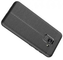 Чехол-силикон Logo обивка кожа Samsung A5/A530 черный ()