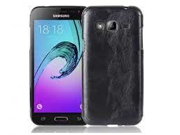 Задняя накладка Samsung Galaxy J3 (2016) кожаное покрытие черный