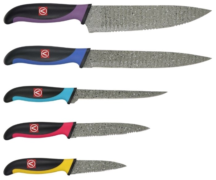 Набор Vitesse Classic 5 ножей с подставкой VS-8137, черный
