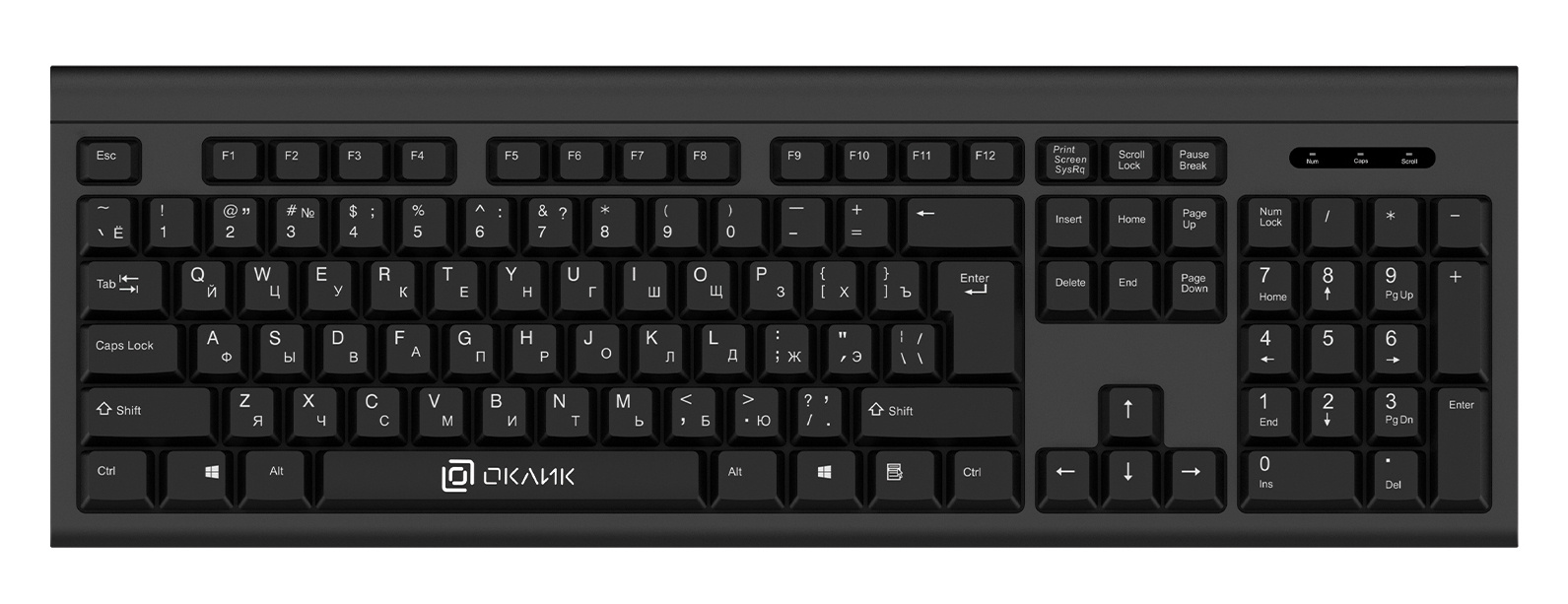 Клавиатура+мышь Oklick 600M клав:черный мышь:черный USB