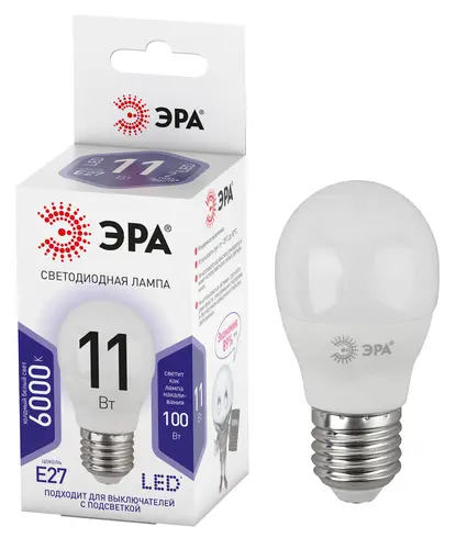 Лампа светодиодная  ЭРА LED P45-11W-860-E27