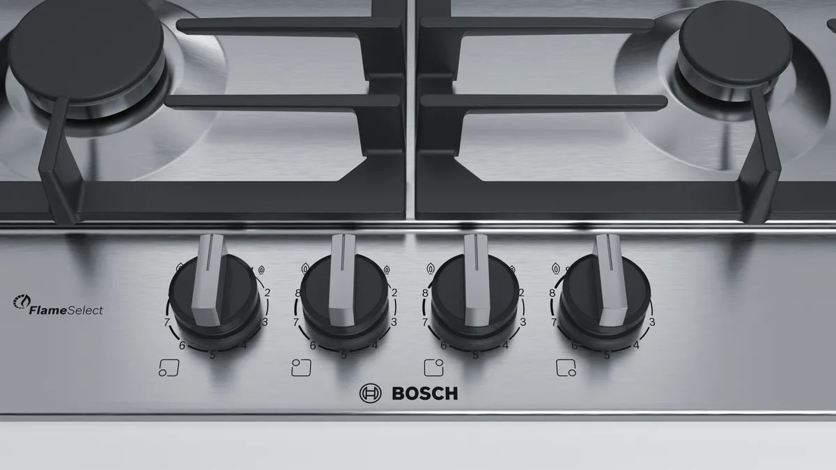 Газовая варочная панель Bosch PCH6A5B90R серебристая