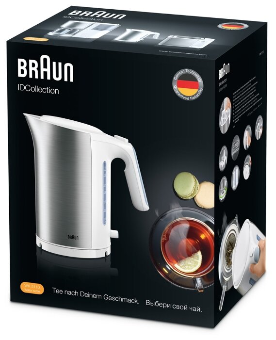 Электрический чайник Braun WK5110WH, серебристый