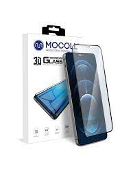 Стекло защитное MOCOLL, полноразмерное для iPhone 12/12 Pro 3D (серия Platinum) Черное