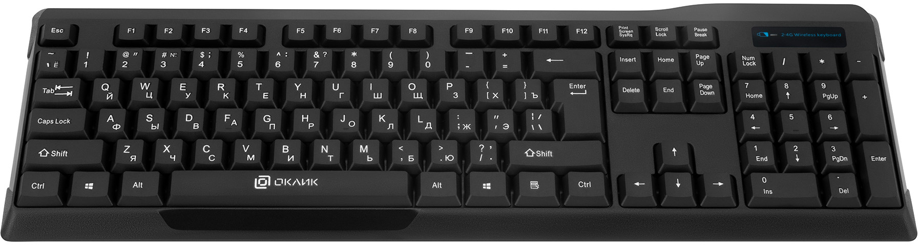 Клавиатура+мышь Oklick 230M клав:черный мышь:черный USB беспроводная