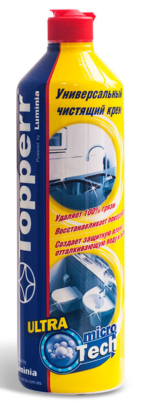 3437 Topperr Универсальный чистящий крем для кухни и ванной комнаты, аромат лимона, 750 мл